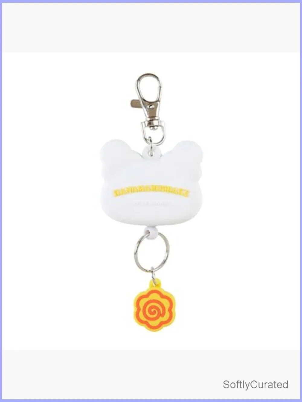 Retractable PVC Keychain with Face Shape Design, Split Ring Closure